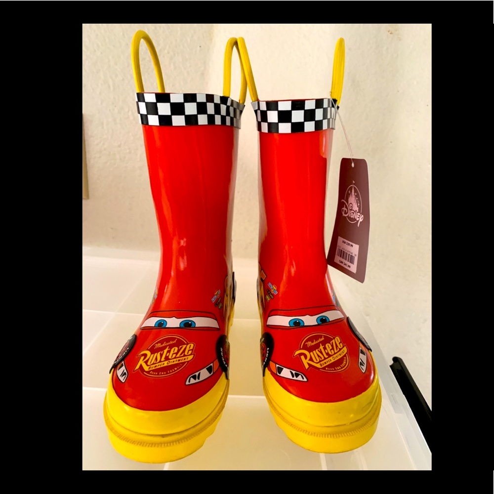 Disney Red Lighting McQueen Raining Boots size 10